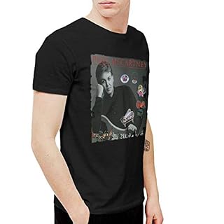 ANGSHI6 Homme T-Shirt Polos et Chemises Paul McCartney All The Best Men’s Tshirt Black - Les Beatles, Paul McCartney, John Lennon, RIngo Starr, George Harrison