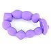 LoveI Anal Sex Toy Beads Butt Plug Diamond Oval Shaped Prostate Massager with Safe Pull Ring Handle Soft Carry Bag Unisex G Spot - Purple
