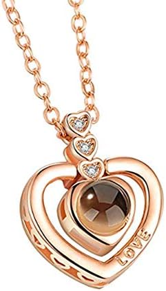 Arilove 100 Languages I Love You Necklace,Micro Carved Projection,Expressions of Love