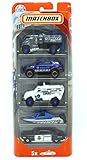 Matchbox 2018 MBX Rescue Police Swat Sheriff 5 Vehicle Pack - Includes Boat