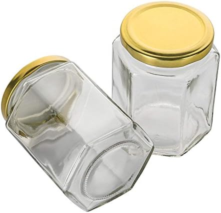 TRY Airtight Glass Jars 250 Ml (Transparent) with Gold Lid (4)