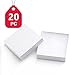 MESHA Cardboard Paper Box for Jewelry and Gift 3.5x3.5x1 Inch Thick White Swirl Paper Box With Cotton Lining, pack of 20