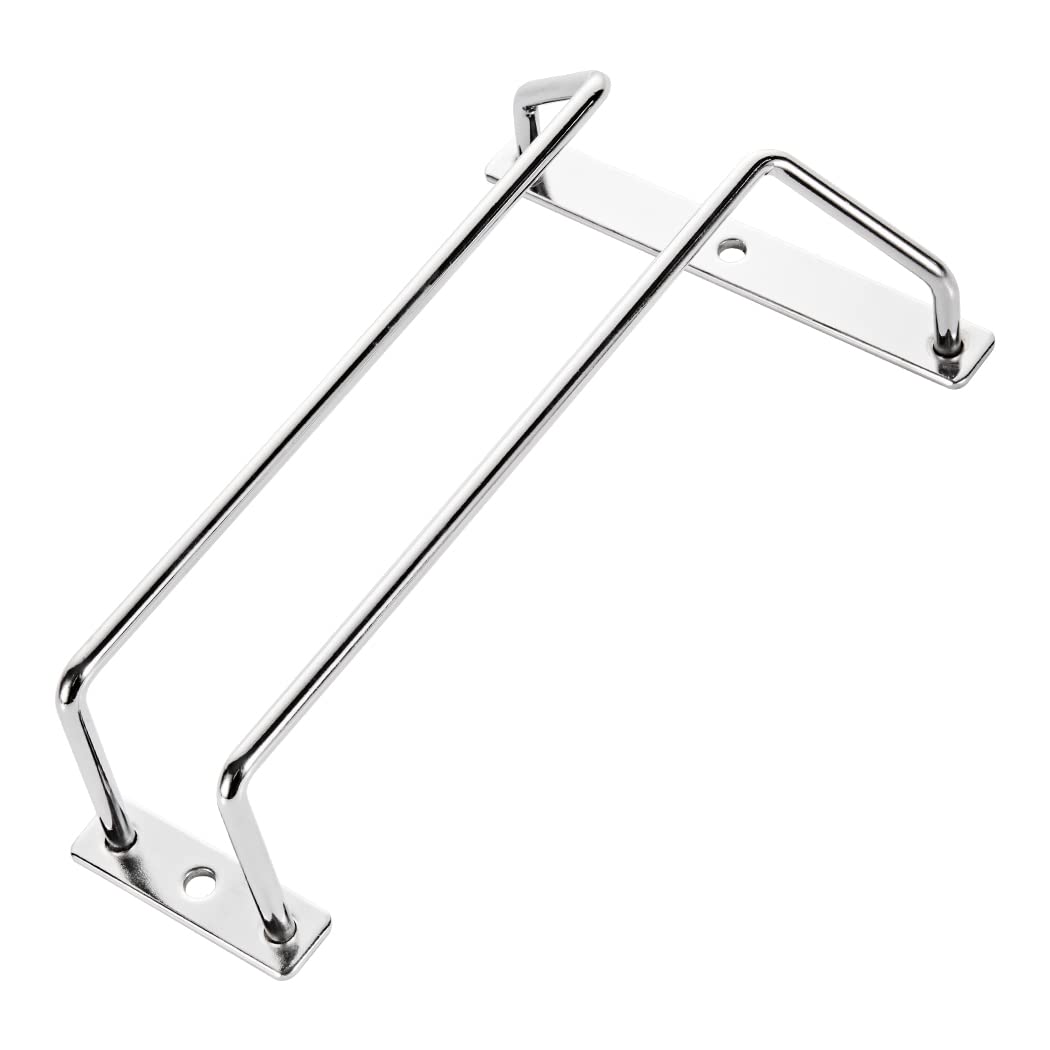 Dianoo 18cm Wine Glass Rack Under Cabinet, Wine Glass Holder, Hanging Stemware Rack, Metal Chrome Finish, 1 Row