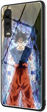 DEPING DP-4 Dragon Ball Z Case,Tempered Glass Back Cover and Soft Silicone Border Anti Scratch Bumper Design for Huawei P30 Protective Case