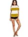 MakeMeChic Women's Casual Cold Shoulder T-Shirt Tops Color Block Tunic Blouse Yellow S