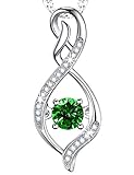 ❤️Valentines Day Jewelry Gift ❤️Emerald Necklace Forever Love Infinity Jewelry Sterling Silver Swarovski Birthday Gift For Her