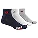 adidas Men's Cushioned Quarter Socks (3 Pack), Large fits shoe size 6-12, Collegiate Navy/Power Red   White/Collegiate Navy   Heather Grey/Collegiate Navy