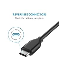 Cable USB tipo C Anker PowerLine USB C a USB 3.0 con 56k Ohm de resistencia a la dominación para Samsung Galaxy S9, S8, S8+, Galaxy Note 8, MacBook, Sony XZ, LG V20 G5 G6, HTC 10 y más, Negro