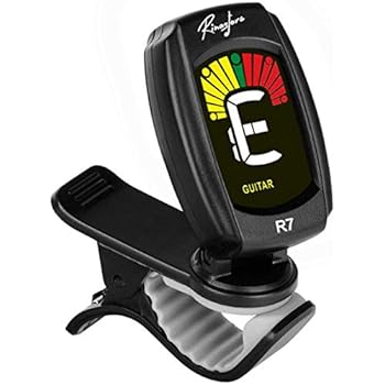 Rinastore Clip-On Tuner For Guitar, Bass, Violin, Ukulele & Chromatic Tuning Modes, Large Colorful LCD Display (RN-A8CS)