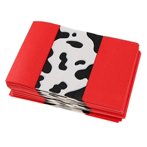 Fenteer (1000pcs) Black Dairy Cattle Pattern Waterproof Wax Paper Food Candies Gifts Wrapping - Red, 9x12.5 cm