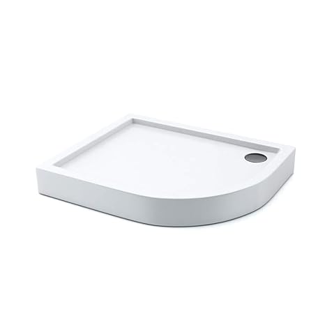AQUABAD® Duschwanne Comfort Ultima 80x100cm R55 Viertelkreis Asymmetrisch Linksversion