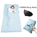 CODDOGE Sleeping Bag Liner Lightweight Travel Camping Sheet with FREE Sleep Mask L 82inch x W 45inch