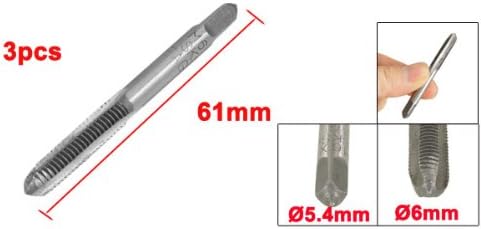 Sourcingmap a12091200ux0883 M6 x 1.0mm Pitch Taper and Plug Metric Tap (3 Pieces), Silver - Image 3