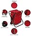 GigaTent Folding 3 in 1 Stool Backpack Folding Stool with Cooler Bag - Camping Hunting Fishing Multifunction Collapsible Camping Seat and Insulated Ice Bag with Padded Shoulder Straps (Red)