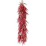Velidy 5pack Simulation Artificial Lifelike Fake Vegetable Artificial Garlic Red Pepper Fake Vegetables Onion Hanging Rope Home Decor Photography Props (Chili)