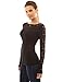 PattyBoutik Women's Boat Neck Lace Inset Long Sleeve Blouse
