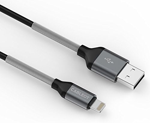 iPhone charger cord,CABLEOT(TM) 1PACK 3FT Spring Lightning Cable USB Charging iPhone Charger for iPhone 7/7