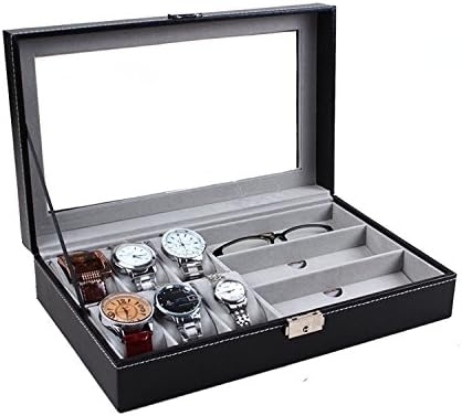 Sunglasses Box 3 Grids Sunglass Eyeglass Cases 6 Watch Box Storage Jewelry Case