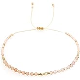 Agriajun Handmade Gemstone Beaded Strand Bracelets for Women Dainty Adjustable Charm String Braided Boho Seed Beads Friendship Bracelets Fashion Jewelry Gift.