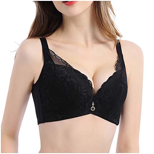 TIFENNY Underclothes Bras for Woman No Steel Rim Sexy an Comfortable Lace Low Opening Shoulder Strap Underwear