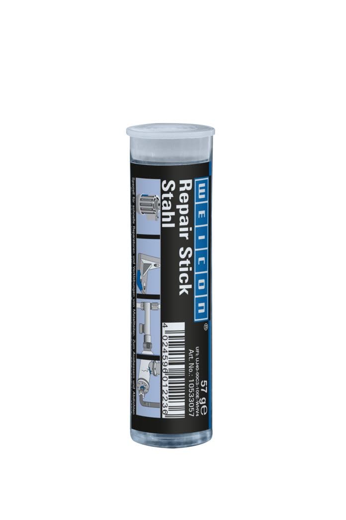 WEICON Repair Stick Steel 57g , 2 Components Adhesive Epoxy resin Special adhesive Fast and high-strength repair for metal parts, containers, etc.