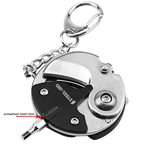 2 in 1 Coin shaped knife with Multi Tool Small Screwdriver Set Stocking Stufffers for Him