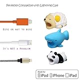 Goodgoodstuday Cable Bite Charging USB Cable Protector Cute Animal Data Cord Saver Phone Accessory (Sheep+Panda+Shark Blue)