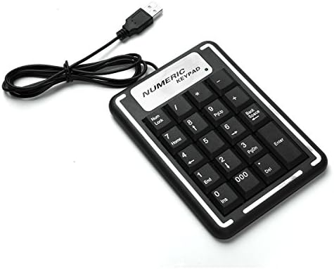 CHIBI Mini 19 Keys Number Numberic Keypad / USB Port Keyboard / Accounting Keyboard for PC Laptop Notebook Black