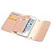 UnnFiko iPhone 6 Plus Wallet Case, LA GO GO Luxury Bling Crystal Rhinestone Glitter Handbag Leather Purse Flip Card Pouch Stand Cover Case for iPhone 6s Plus (iPhone 6 Plus/6s Plus, Rose Gold)