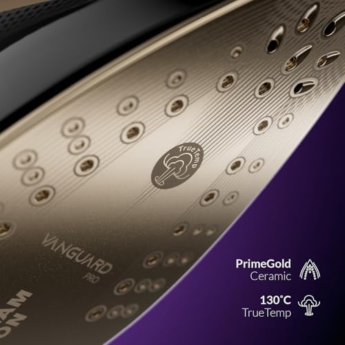 Feller Germany Vanguard Pro Steam Station|Steam Generator Iron 2400W, Prime Gold Ceramic Sole Plate, Anti Drip, Auto Shut Off,50G/min Steam Rate,TrueTemp,Display,SS700, 2Y Guarantee-UAE Version (Gold)