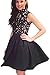 FANCYINN® Women Turtleneck Sleeveless Lace Floral Mini Skater Cocktail Dress Black