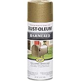 Rust-Oleum 7210830 Stops Rust Hammered Spray Paint, 12 oz, Gold
