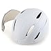 Base Camp Cycling Bike Helmet with Removable Shield Visor - Adjustable M L Size 22-24 Inches (Matte White)