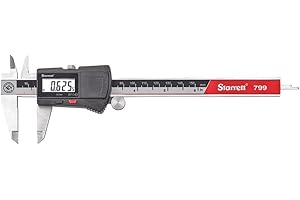 Starrett Stainless Steel Electronic Slide Caliper - 0-6" Range, .0005" Resolution, LCD Display, Fine Adjustment Thumb Wheel, in/mm Conversion - EC799A-6/150