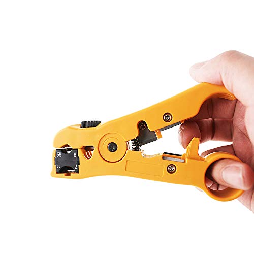 Universal Coaxial Cable Stripper Cutter Cable Stripping Tool for Flat/Round UTP Cat5 Cat6 Coax Coaxial RG59 /RG6/7/11, 2 Pack - Thumbnail 3