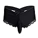 YiZYiF Men's Pouch Sissy Lace Floral Underwear Criss-crossing Bikini Panties Lingerie Black X-Large