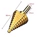 Drillpro Titanium Step Drill Bit Cone Drill Bits, High Speed Steel 10 Steps 1/4” to 1-3/8”