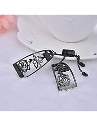 VIGOSS   Pulsera de metal compatible con reloj Galaxy de 1.654 in, correa de oro rosa y negro de lujo, joyería de acero inoxidable para Samsung Galaxy Watch de 1.654 in SM R810