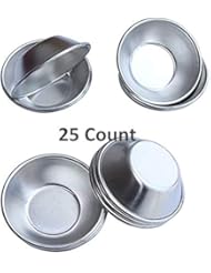 Pack of 25 Pcs Mini Tiny Pie Muffin Cupcake Pans Tin Egg Tart Mold Bakeware -NonStick Puto Cup