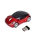 Mchoice 2.4GHz 1200DPI Car Shape Wireless Optical Mouse USB Scroll Mice for Tablet Laptop Computer (Red)