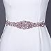Bridal Applique Rhinestone Trim for Women Dress Belt- Princess Pink