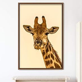 signwin Framed Canvas Wall Art Giraffe Animals Expressive...