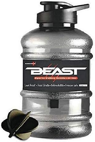 Gifts carry Beast Sports Unbreakable Freezer Safe Gallon Bottle 1.5 L with Mixer Ball and Strainer (Black)