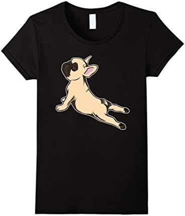 Women's French Bulldog Yoga Shirt - Funny Frenchie TShirt Medium Black