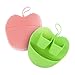 INNERNEED Manual Silicone Facial Cleansing Brush Face Scrubber Pads for Deep Cleansing, Gentle Exfoliating, Makeup Removal Brush, Anti-Aging Face Massage, Handheld (Pink + Green)