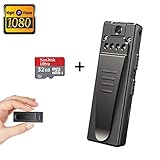 Mini Spy Hidden Camera, Full HD 1080P Portable Mini Nanny Cam with Night Vision and Portable Pocket Clip Wearable Body Camera Video Recorder,Small Security Camera for Home and Office(with 32G Card)