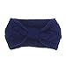 Flammi Women's Cable Knitted Turban Headband Soft Ear Warmer Head Wrap (Navy Blue)