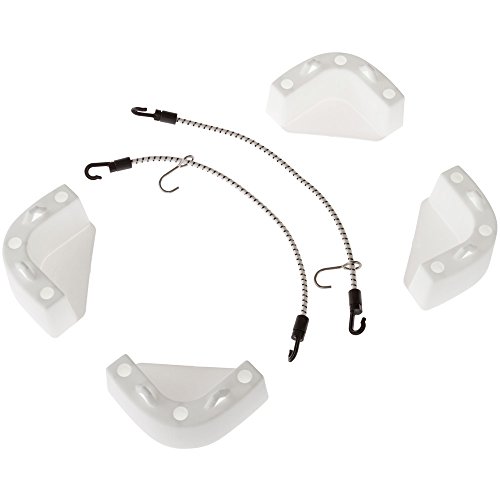 Boat Cooler and Tackle Box Corner Mounting TieDown Kit with Bungees