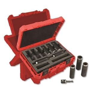 Image of Milwaukee 49-66-4484 Shockwave 1/2" Dr Thin Wall Deep Impact Socket Set (9-Piece)