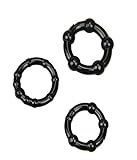 Sunsee Male Delay Lock Fine Ring Cock Ring Silicone Penis Ring Powerfull Adult Sex Toys (Black)